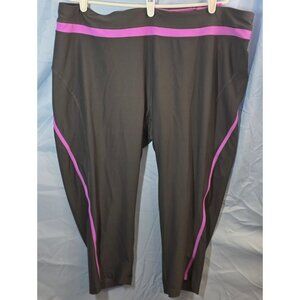 Xersion Womens Capris PLus Size 3X Grey Purple Athletic Capri Leggings Fitted